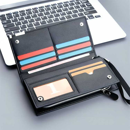 **Baellerry Long Wallet for Men & Women – Stylish Multi-Compartment Wallet for Cash, Cards & Daily Use – Black**