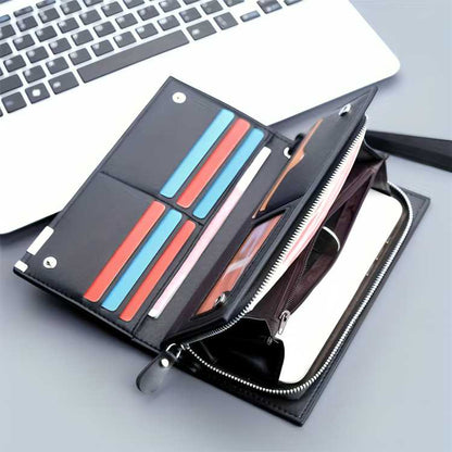 **Baellerry Long Wallet for Men & Women – Stylish Multi-Compartment Wallet for Cash, Cards & Daily Use – Black**