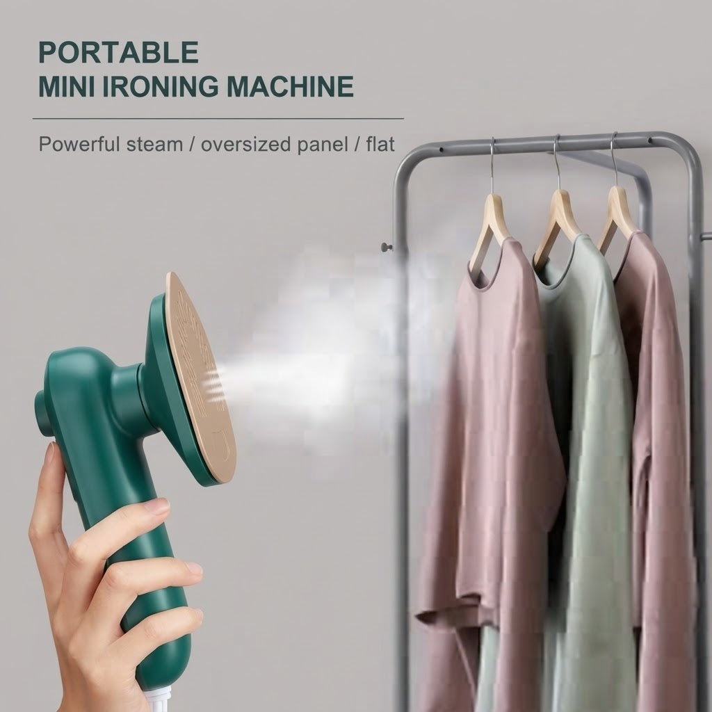 **Mini Electric Portable Iron – Wet & Dry Travel Garment Steamer**