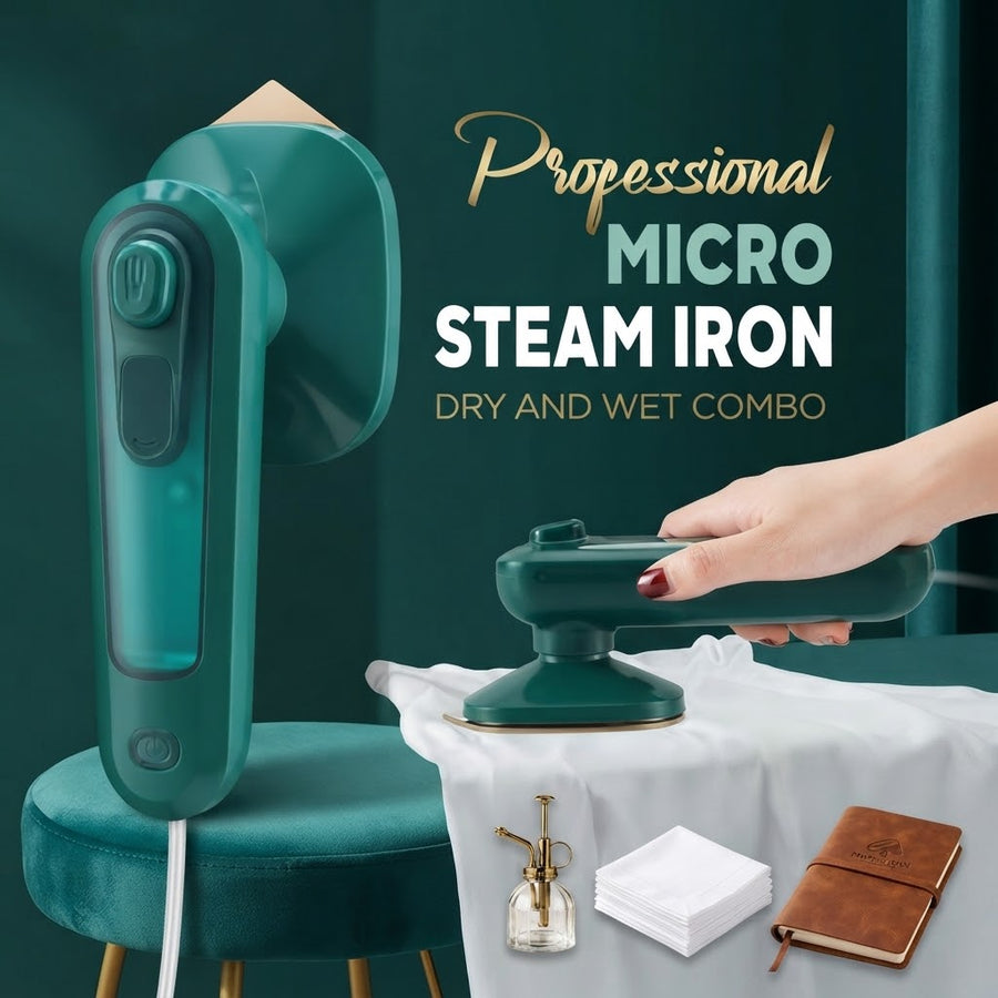 **Mini Electric Portable Iron – Wet & Dry Travel Garment Steamer**