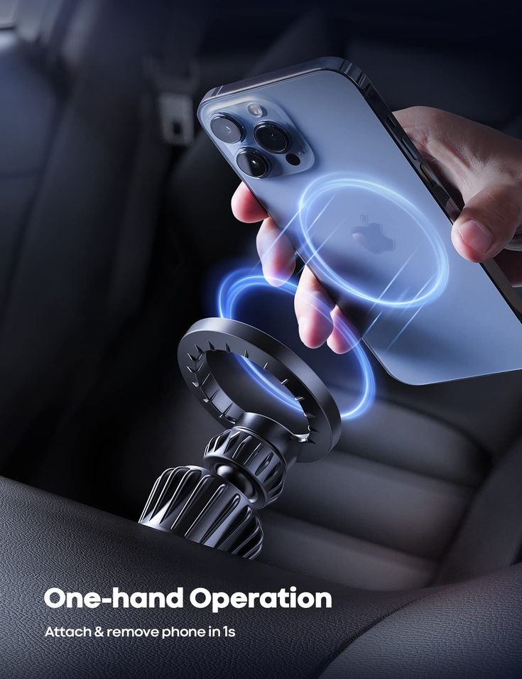 Premium 360° Magnetic Car Phone Mount – Strong Suction Cup, Adjustable & Foldable Dashboard Holder